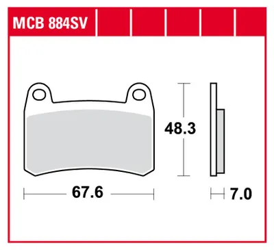 Immagine prodotto di Set di pastiglie freno TRW "MCB 884" tipo SV, sinterizzate