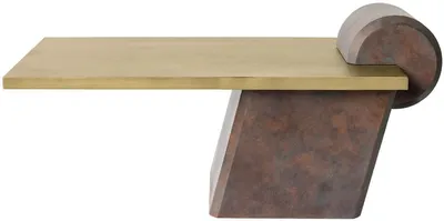Produktbild von Casa Padrino Designer Couchtisch Messing / Antik Kupfer 115 x 60 x H. 53 cm - Wohnzimmertisch aus Glasfaserverstärktem Beton - Luxus Qualität
