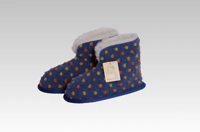Produktbild von Heimschuhe Wolle Noppen blau blau