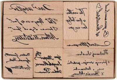 Image de Ensembles de tampons en bois artisanaux anciens - 8 pièces