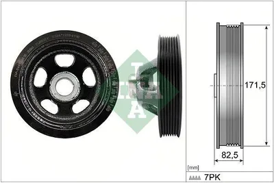 Produktbild von INA 544 0195 10 Riemenscheibe Kurbelwelle passend für MERCEDES-BENZ C-Klasse Limousine (W204) 175mm