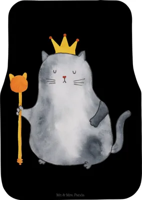 Produktbild von Mr. & Mrs. Panda Automatte Katze König - Schwarz - Geschenk, Königlich, Auto Fußmatte, Familie, Cat, Fürs, Auto-Fußmatte, Katzen, Umzug, Cats, Autoteppich