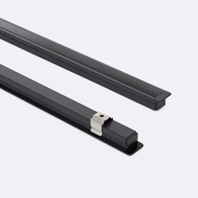 Produktbild von Aluminiumprofil Einbau Schmal für LED Streifen bis 6 mm Schwarz 2 m Schwarz transluzent