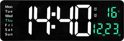 Produktbild von 16-Zoll-Großbildschirm-Funktionsanzeigeuhr, Digitaluhr, schlichte Wohnzimmer-Wanduhr,green