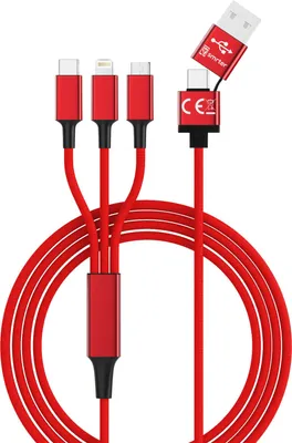 Produktbild von Smrter Hydra Ultra 5-in-1 USB-Ladekabel 1,2m rot