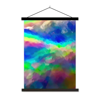 Produktbild von MuchoWow® Textilposter Aquarell - Kunst - Psychedelisch 60x80 cm mit schwarzem Rahmen - Plakathalter