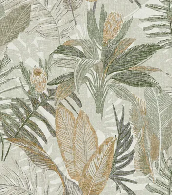 Immagine prodotto di Sanders & Sanders carta da parati foglie verde grigiastro e giallo 53 cm x 10 m