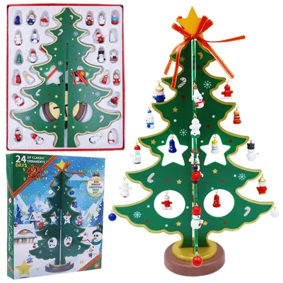Imagen del producto de Árbol de Navidad de Madera Calendario de Adviento 2026 Niños Niñas Calendario de Adviento Árbol Adornos para Árbol de Navidad Calendario Navideño