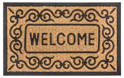 Produktbild von NYVI Fußmatte Mix Mats - Wetterfest, Strapazierfähig, für Innen und Außen - Fußabtreter Schmutzfangmatte - 45x75 cm Rechteckig - Welcome 2