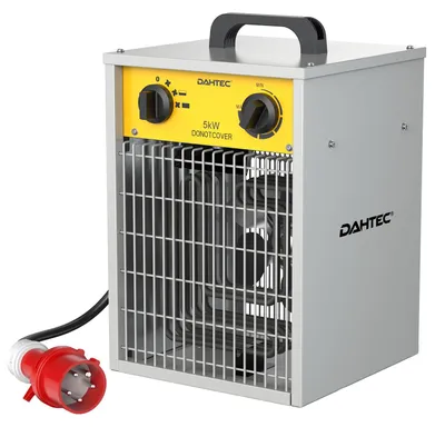 Obrázok produktu pre Elektrický ventilátorový ohrievač s výkonom 5000 W, s oceľovým krytom, ideálny na stavby a do garáží
