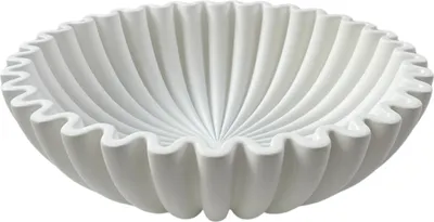 Produktbild von Schwarze dekorative Schale mit Rüschen, modernes Wohnzimmer, Home Office, geriffelte Schale aus Kunstharz, Couchtisch, Bücherregal, Mittelstück, Schreibtisch-Dekoration