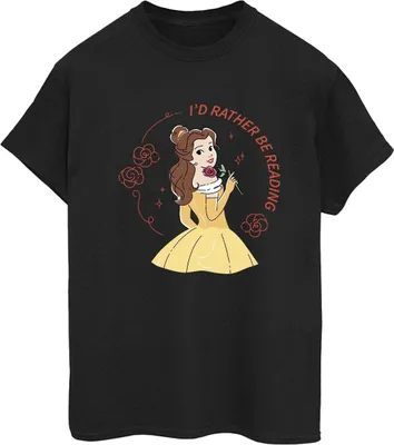 Produktbild von Disney - "Beauty And The Beast I'd Rather Be Reading" T-Shirt für Damen BI14324 (XL) (Schwarz)