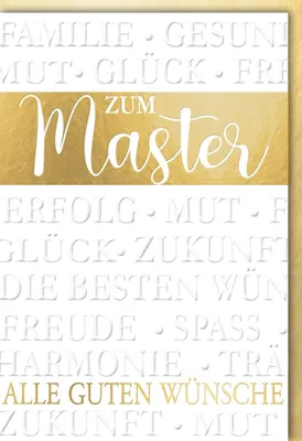 Produktbild von Master - Glückwunschkarte im Format 11,5 x 17 cm mit Umschlag - Alle g