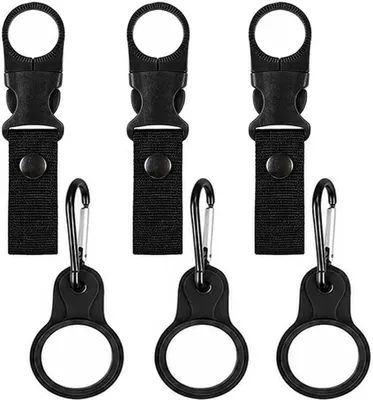 Productafbeelding van Set van 8 flessenhouders, met nylonbanden en karabijnhaakjes, geschikt voor outdooractiviteiten