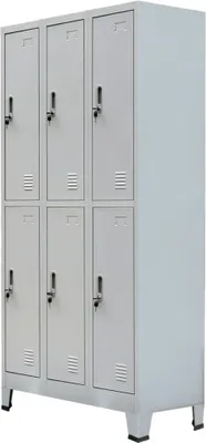 Image de vidaXL Armoire à casiers avec 6 compartiments acier 90x45x180 cm Gris