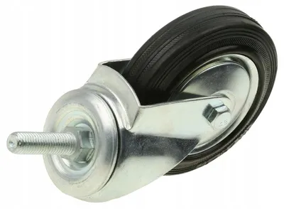 Produktbild von TOMiMET Schwenkrolle 100 mm Gummi 70 kg Gewinde M12 Transport