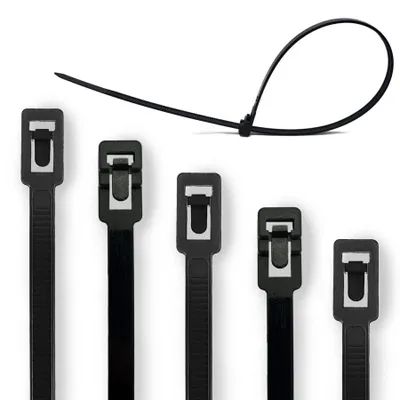 Produktbild von PACKIVO 100 Stück Kabelbinder wiederverwendbar wiederöffnend - 4,8 x 200mm, Schwarz