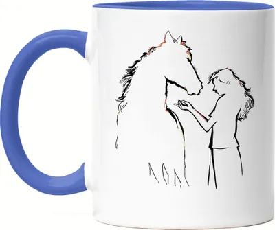 Produktbild von Pferd Tasse Blau Hengst Frau Liebe Reiten Hobbie Tier Pferdeflüsterer Ausritt Pferdeliebhaber Reiterin Sport