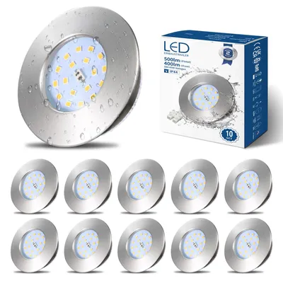 LED-Einbauspot 5 W IP44 ultraflach rund 4500 K 500 lm 10 Stück