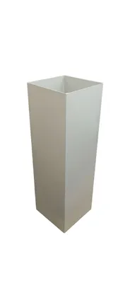 Produktbild von NEUSTEIN Schirmständer mit modernem Design aus Metall für Heim und Büro, Design-Ständer, 2 Haken, 2x Wasserauffangschale, 15,5x15,5x49cm, weiß