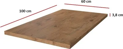 Produktbild von Arbeitsplatte 100 cm 38 mm Küchenzeile Küchenblock Eiche Lancelot Küche Vigo