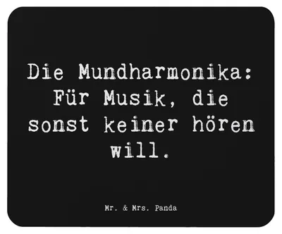 Produktbild von Mr. & Mrs. Panda Mauspad Spruch Musik Mundharmonika - Schwarz - Geschenk, Folklore, Lernen, mousematte, Instrument, Mousepad, Folk, Blasinstrument, Musikinstrument, pc