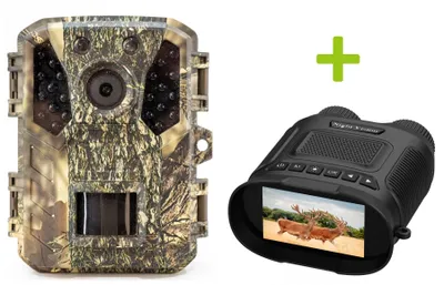 Zdjęcie produktu dla Fotopułapka OXE Gepard II i lornetka noktowizyjna OXE DV29 + karta SD 32GB i 4 baterie!