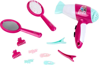 Zdjęcie produktu dla Theo Klein 5790 Barbie zestaw fryzjerski I Akcesoria i dodatki w stylu Barbie I W zestawie dziecięca suszarka do włosów z funkcją zimnego powietrza I Zabawka dla dzieci w wieku od 3 lat
