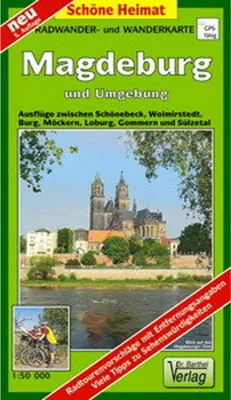 Immagine prodotto di Mappa di Magdeburg e dintorni, scala 1:50.000. Mappa per cicloturismo e escursioni a piedi