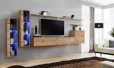 Zdjęcie produktu dla Zestaw mebli do salonu 7 sztuk luksusowe meble designerskie szafka ścienna półka ścienna