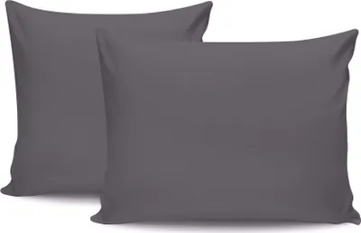 Produktbild von L'Essentiel Linge de Maison, Tonne Grise - 70, Kissenbezug-Set (2 Stück), 100 % BAUMWOLLE RANFORCE, Dunkelgrau,  50 x 70 cm