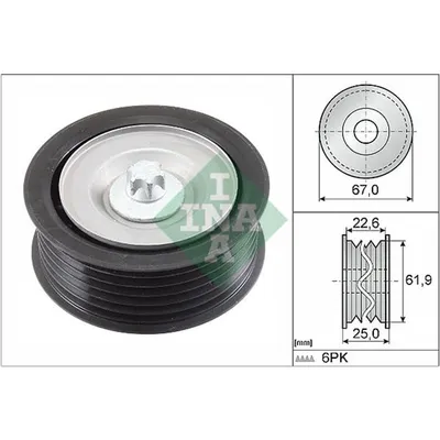 Produktbild von INA 532 0866 10 Umlenkrolle Keilrippenriemen passend für MERCEDES-BENZ C-Klasse Limousine (W204) E-Klasse Limousine (W211) C-Klasse T-modell (S204)