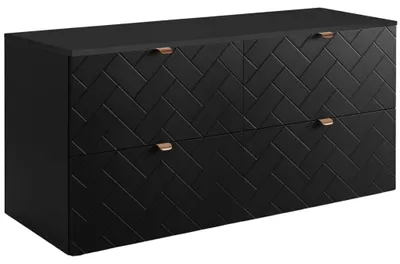 Produktbild von RODAN | Waschbeckunterschrank 120 cm - Schwarz Matt - Badezimmerschränke - Badmöbel - Waschbecken Unterschränke - Schwarze Arbeitsplatte