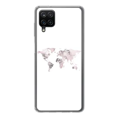 Produktbild von MuchoWow® Handyhülle Schutzhülle Hülle für Samsung Galaxy A12 Weltkarte - Marmor - Grau Silikon Softcase Handy Hülle - Bild