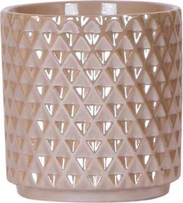 Produktbild von Diamant Perle Dekotopf Sand Ø9cm Blumentopf in Steinoptik Eleganter Dekotopf
