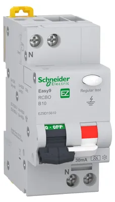 Imagen del producto de Disyuntor diferencial B, 10A, 1P+N, 30mA, 2M, 6kA, Easy 9 PRO