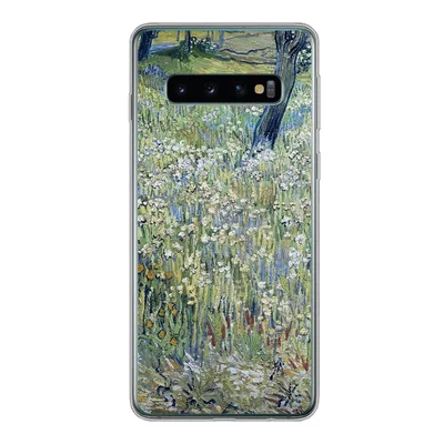 Produktbild von MuchoWow® Handyhülle Schutzhülle Hülle für Samsung Galaxy S10 Baumstämme im Gras - Vincent van Gogh Silikon Softcase Handy Hülle - Handytasche