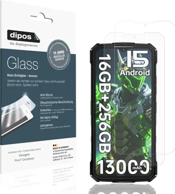Image de 2x Protection ecrán pour Doogee Fire7 Outdoor mat Verre souple Film Protecteur 9H dipos
