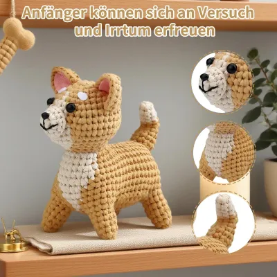 Obrázok produktu pre Súprava na háčkovanie pre domácich majstrov – Amigurumi tučniak – vhodná pre začiatočníkov – s videonávodom – pre dospelých a deti – súprava na tučniaka