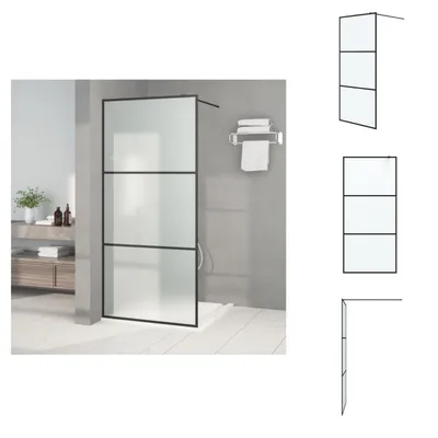 Obrázek produktu pro vidaXL Sprchová zástěna pro sprchový kout černá 90x195cm matné sklo ESG - Sprchové zástěny