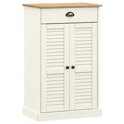 Produktbild von vidaXL Schuhschrank VIGO Weiß 60x35x96 cm Massivholz Kiefer