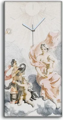 Produktbild von Leinwand Wanduhr Wandkunst Uhr 30x60 Zeichnung Antike Engel Wolken Kunst - weiße Hände