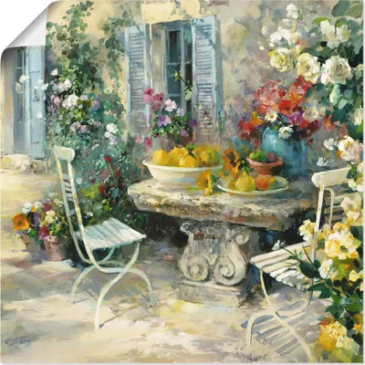 Produktbild von ARTland Poster Idyllischer Garten Größe: 40x40 cm