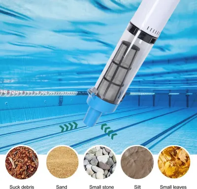 Produktbild von 3 in 1 Handstaubsauger für Pools Schnurloser, wiederaufladbarer, wasserdichter IPX7 Staubsauger mit 1,5 Stunden Laufzeit für Whirlpools mit 3 austauschbaren Köpfen für Sandrückstände