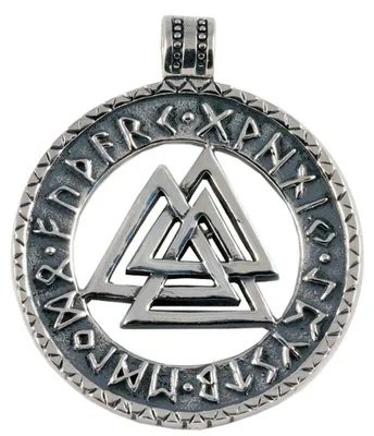 Produktbild von Wotansknoten-Amulett Schmuck Anhänger Silber  Wikinger ca. 3,5 cm ?