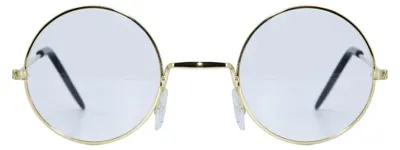 Kostümbrille rund, gold, 1 Stück – Weihnachtsaccessoire