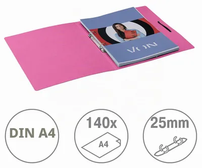 Produktbild von Leitz Ringbuch A4 Fuchsia 25 mm 2 Ringe Gummibandverschluss 140 Blatt 30120022