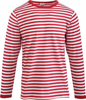 Produktbild von Ringelpulli rot weiß Baumwolle XL