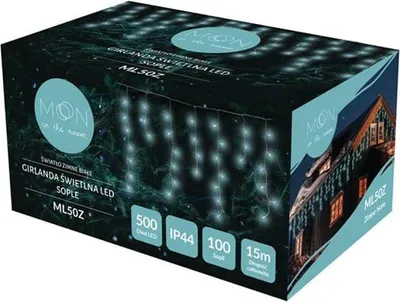 Produktbild von Lichterkette (500 LEDs, 100 Eiszapfen, 15m, Kaltweiß)