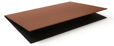 Produktbild von Schreibtischunterlage Gemini 50 x 35 - Leder Orange Braun - Hergestellt in Italien - Eglooh